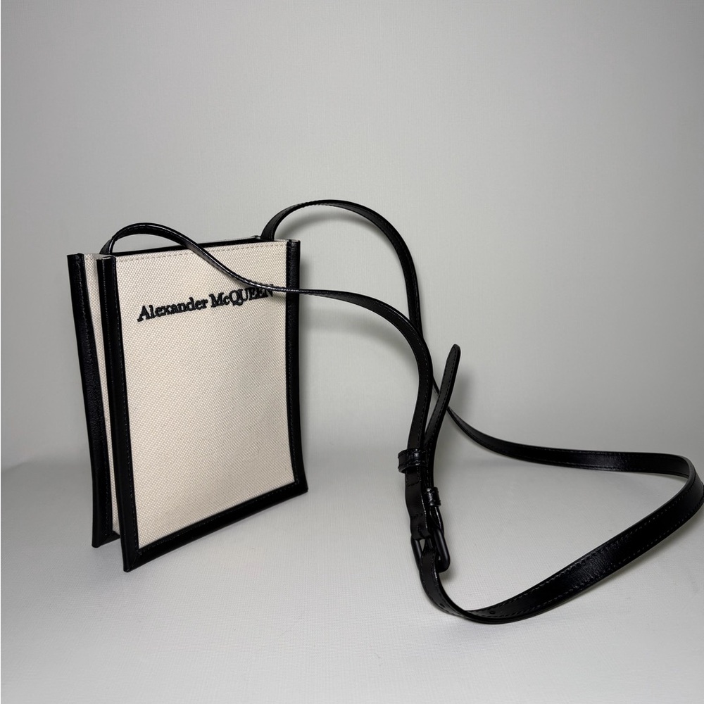 (New) Alexander McQueen Small Logo Embroidered Canvas Crossbody Bag